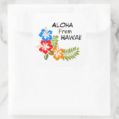 Aloha aus Hawaii Quadratischer Aufkleber (Tasche)