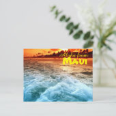 Aloha aus Maui Postkarte (Stehend Vorderseite)