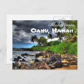 Aloha aus Oahu Hawaii Postkarte (Vorne/Hinten)