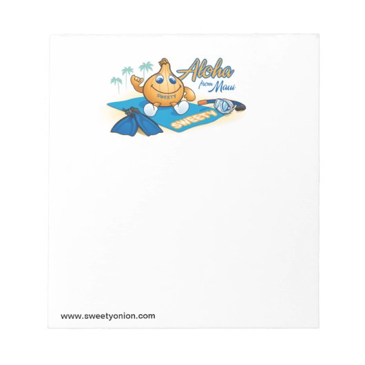 Aloha aus süßer Zwiebel Notizblock (Vorderseite)
