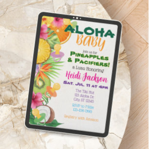 Aloha Baby, Ananas & Schnuller Babyparty Einladung