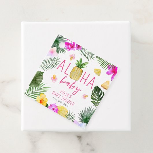 Aloha Baby Ananas & Schnullers Babydusche Luau Geschenkanhänger (Beispiel)