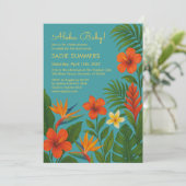 Aloha Baby! Chic Tropical Baby Shower Einladung (Stehend Vorderseite)