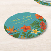 Aloha Baby! Chic Tropical Baby Shower Runder Pappuntersetzer (Angewinkelt)