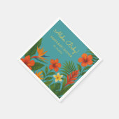 Aloha Baby! Chic Tropical Baby Shower Serviette (Ecke)