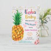 Aloha Baby Dusche Einladung - Sommer tropisch (Stehend Vorderseite)