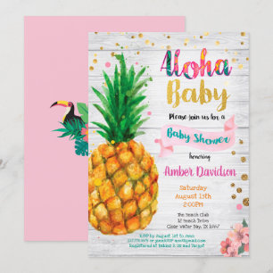 Aloha Baby Dusche Einladung - Sommer tropisch