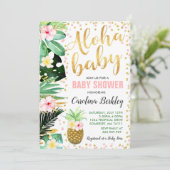 Aloha Baby Dusche Einladung Tropical Baby Dusche (Stehend Vorderseite)