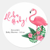 Aloha Baby Dusche Runder Aufkleber (Vorderseite)