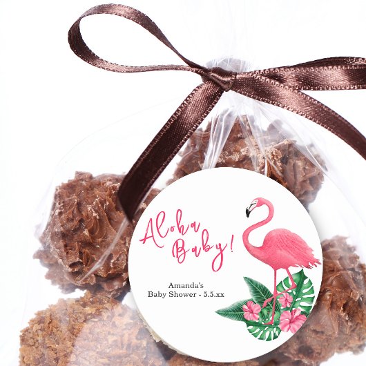 Aloha Baby Dusche Runder Aufkleber