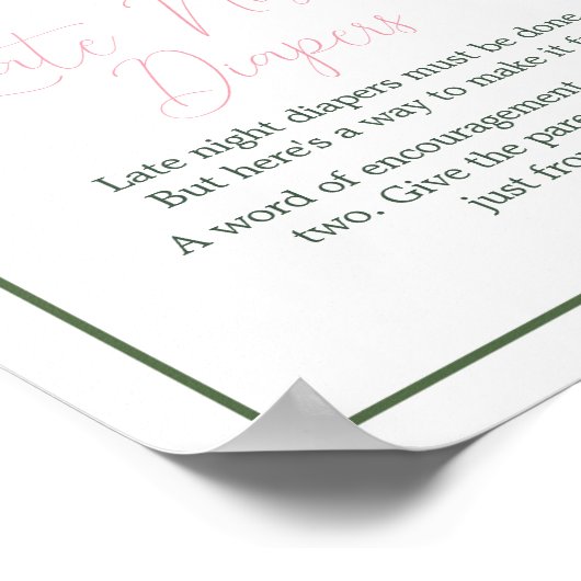 Aloha Baby Dusche Spate Night Diapers Poster (Ecke)