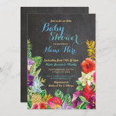 Aloha Baby Dusche Tropical Luau Boy Blue Invite Einladung (Vorne/Hinten)