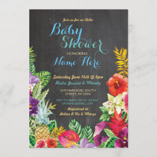 Aloha Baby Dusche Tropical Luau Boy Blue Invite Einladung