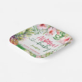 Aloha Baby Dusche Tropical Luau Girl Pink Pappteller (Gewinkelt)