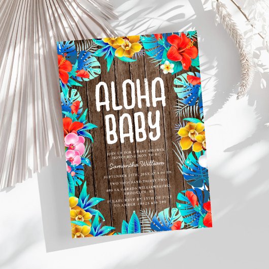 Aloha Baby Dusche Tropical Luau Thema Einladung