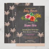 Aloha Baby Dusche Tropical Luau Vintag Einladung (Vorne/Hinten)