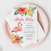 Aloha Baby Flamingo Baby Shower Einladung
