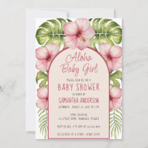 Aloha Baby Girl Tropical Dusche Wasserfarbe