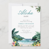Aloha Baby Hawaiian Baby Shower Einladung (Vorderseite)