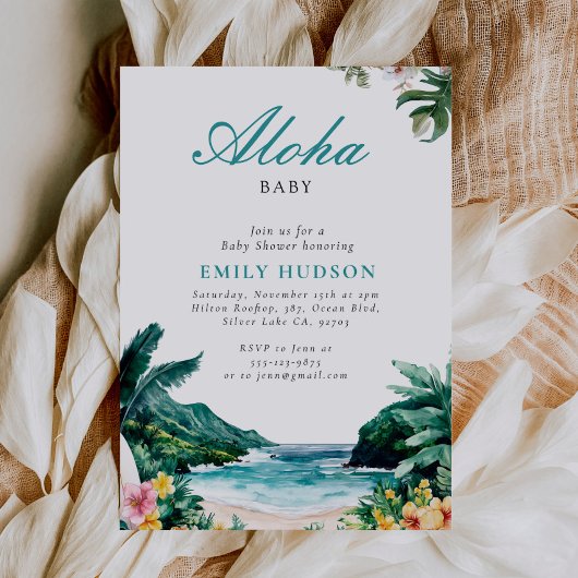 Aloha Baby Hawaiian Baby Shower Einladung