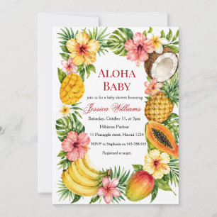 Aloha Baby Hawaiianischer Hibiskus Baby Shower Einladung
