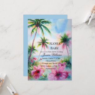 Aloha Baby Hawaiianischer Hibiskus Baby Shower Einladung