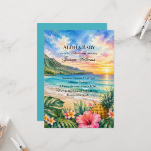 Aloha Baby Hawaiianischer Hibiskus Baby Shower Einladung