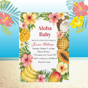 Aloha Baby Hawaiianischer Hibiskus Baby Shower Einladung