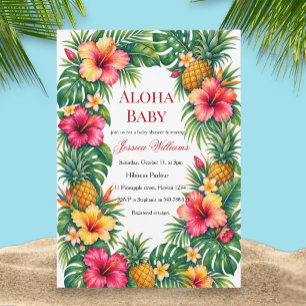 Aloha Baby Hawaiianischer Hibiskus Baby Shower Einladung