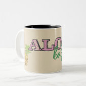 Aloha Baby mit Ananas Zweifarbige Tasse (Vorderseite Links)