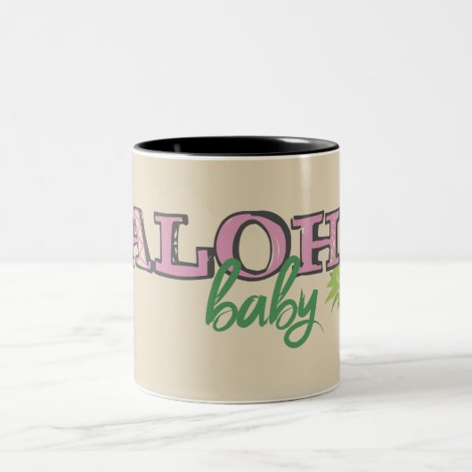 Aloha Baby mit Ananas Zweifarbige Tasse (Mittel)