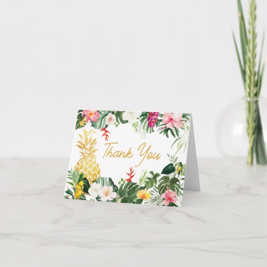 Aloha Baby Pineapple Baby Shower Dankeskarte (Vorderseite)