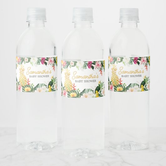 Aloha Baby Pineapple Baby Shower Wasserflaschenetikett (Flaschen)