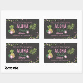 Aloha Baby Pink Ananas Tropical Baby Dusche Rechteckiger Aufkleber (Blatt)