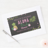 Aloha Baby Pink Ananas Tropical Baby Dusche Rechteckiger Aufkleber (Umschlag)