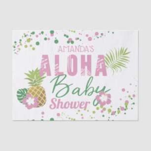 Aloha Baby Pink & Green Pineapa Baby Dusche Seidenpapier