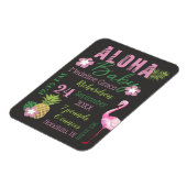 Aloha Baby Pink & Green Tropical Baby Birth Stats Magnet (Linke Seite)
