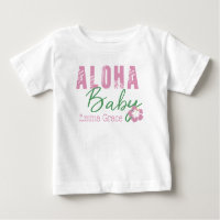 Aloha Baby Pink & Green Tropical Blume Monogram