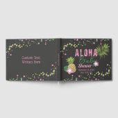 Aloha Baby Pink & Green Tropical Girl Baby Dusche Gästebuch (Voll)