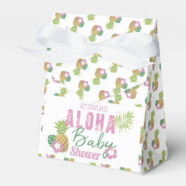 Aloha Baby Pink & Green Tropical Girl Baby Dusche Geschenkschachtel
