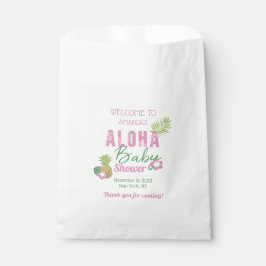 Aloha Baby Pink & Green Tropical Girl Baby Dusche Geschenktütchen