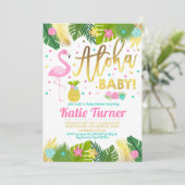 Aloha Baby Shower Einladung Tropical Baby Dusche (Stehend Vorderseite)
