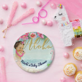 Aloha Baby Shower Retro Hawaiian Beach Party Pappteller (Party)