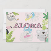 Aloha Baby Tropical Animal | Babydusche Einladung (Rückseite)