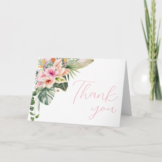 Aloha Baby Tropical Baby Dusche Dankeskarte (Vorderseite)