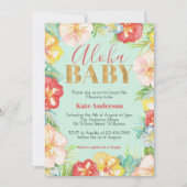Aloha Baby Tropical Baby Shower Einladung (Vorderseite)