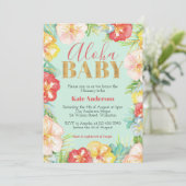 Aloha Baby Tropical Baby Shower Einladung (Stehend Vorderseite)