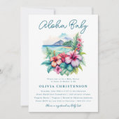 Aloha Baby Tropical Baby Shower Einladung (Vorderseite)