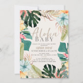 Aloha Baby Tropical Floral Baby Dusche Einladung (Vorderseite)
