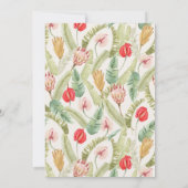 Aloha Baby Tropical Floral Baby Dusche Einladung (Rückseite)